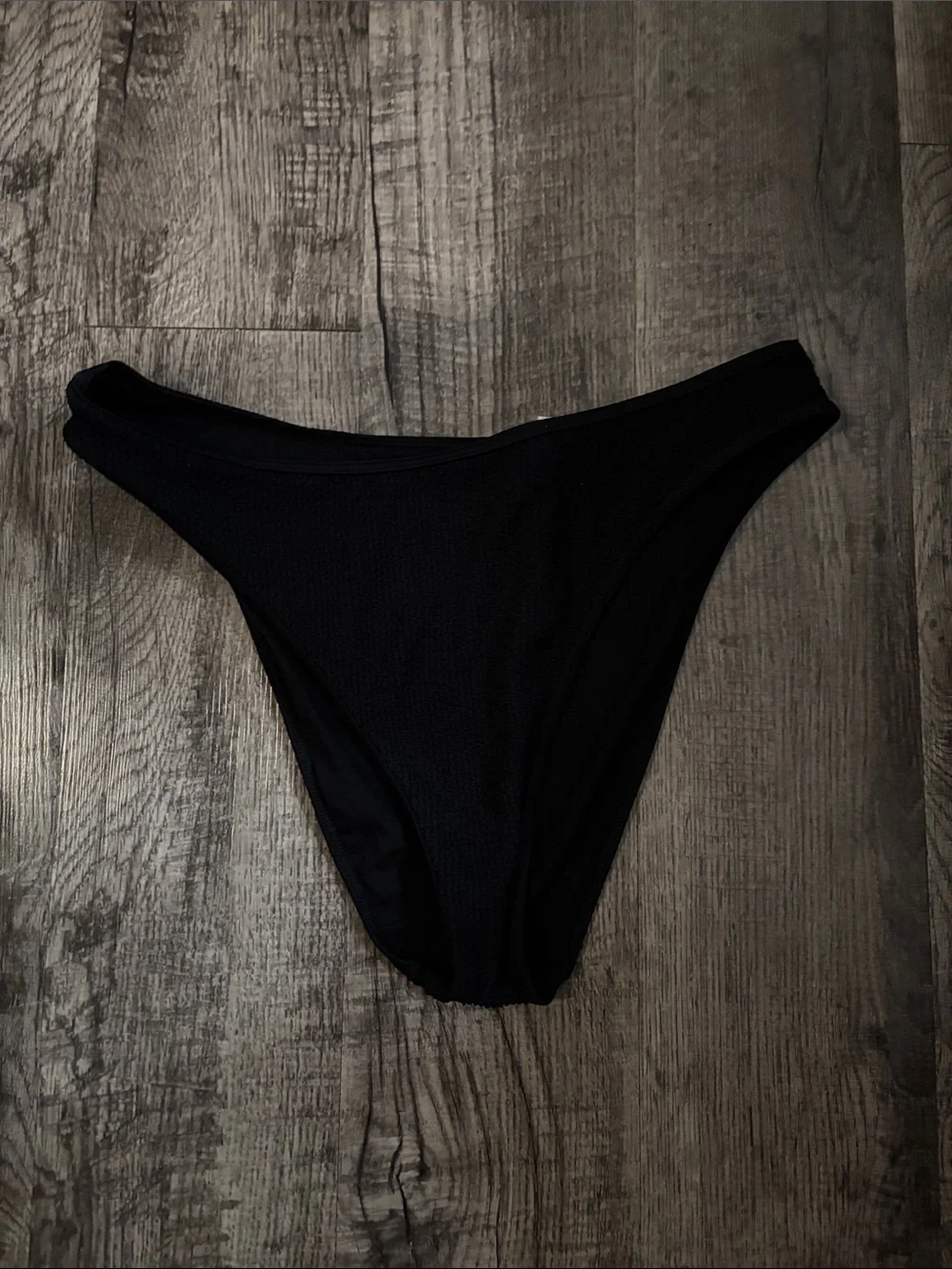 Abercrombie & Fitch High-Leg Cheeky Bikini Bottoms - Black - Size Large